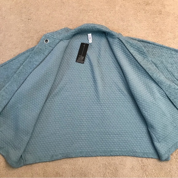 Marla Wynne Oversized Quilted Ottoman Jacket NEW Womens Large Sage Blue Green - Picture 5 of 11